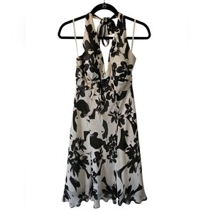 Floral Black and White Dress, WHBM, size 0